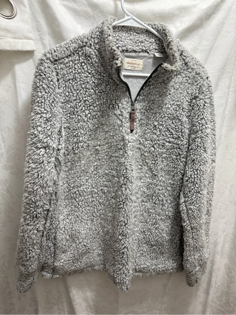 Weatherproof Light Gray Sherpa Half-Zip Pullover